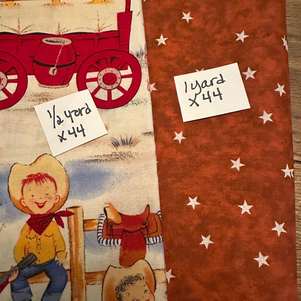 Michael Miller Lil Cowpokes Star Blender Western Cotton Fabric Bundle 1.5 Yards